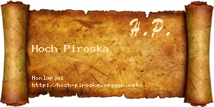 Hoch Piroska névjegykártya
